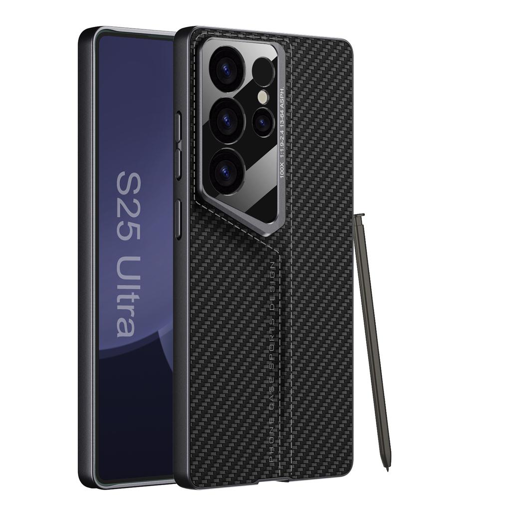 Samsung S25ultra Mobile Phone Case Suitable for S25Ultra Blade Plain Leather Protective Case Fashionable Anti Fall