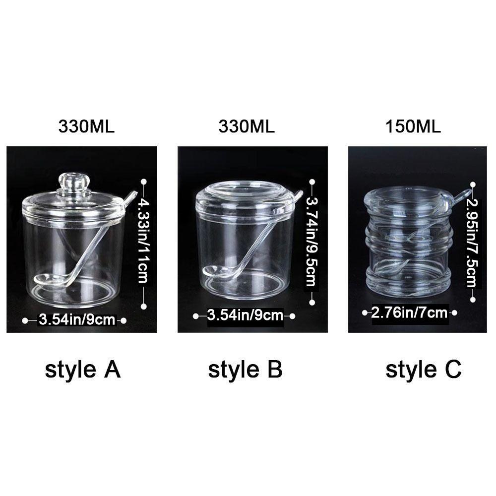 Anti-slip Bowl Sugar Transparent Sugar Pots Multifunctional Acrylic Seasoning Jar for Kitchen