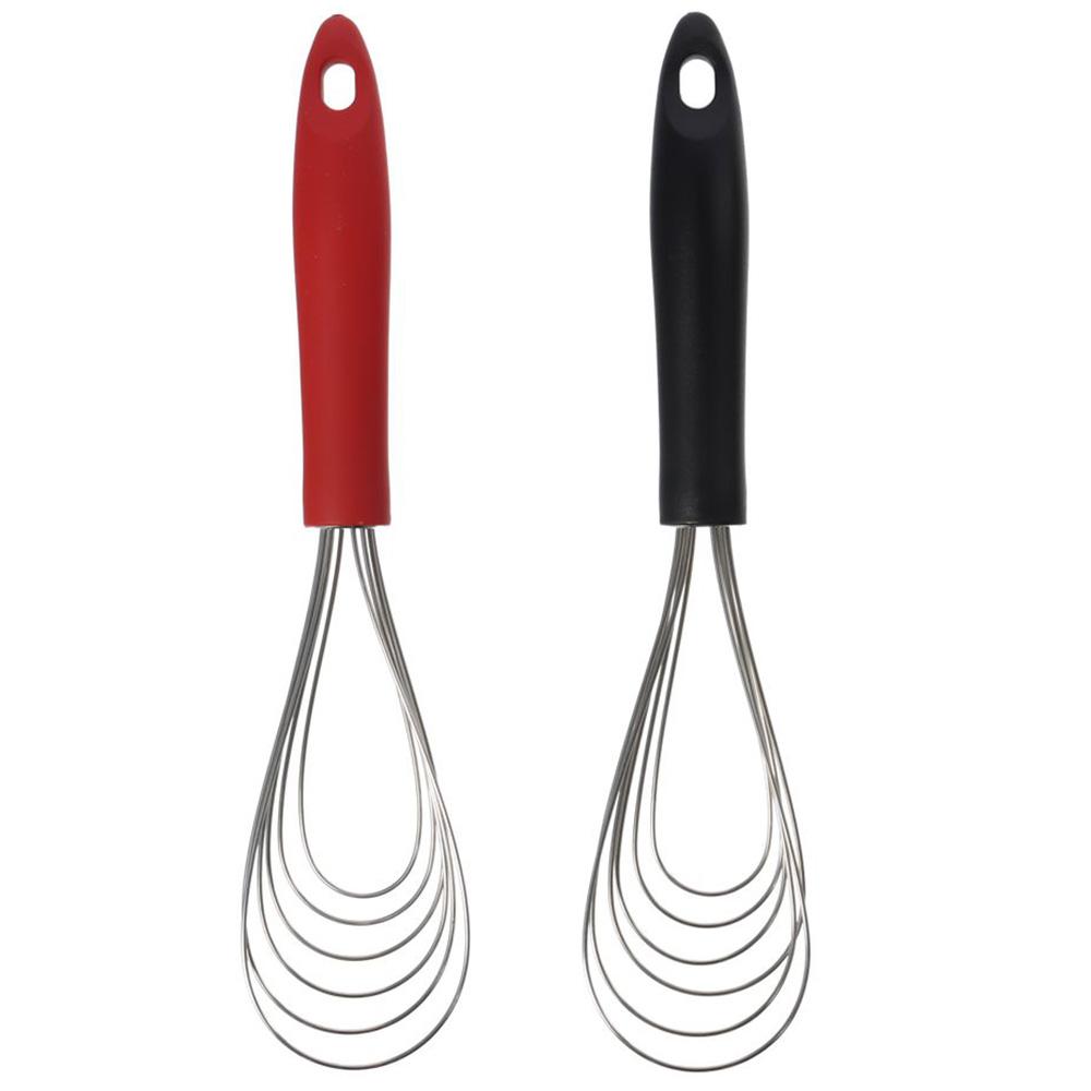 2 Pcs Rubber Egg Whisk Stainless Steel Kitchen Utensil New Foldable Whisk Cooking