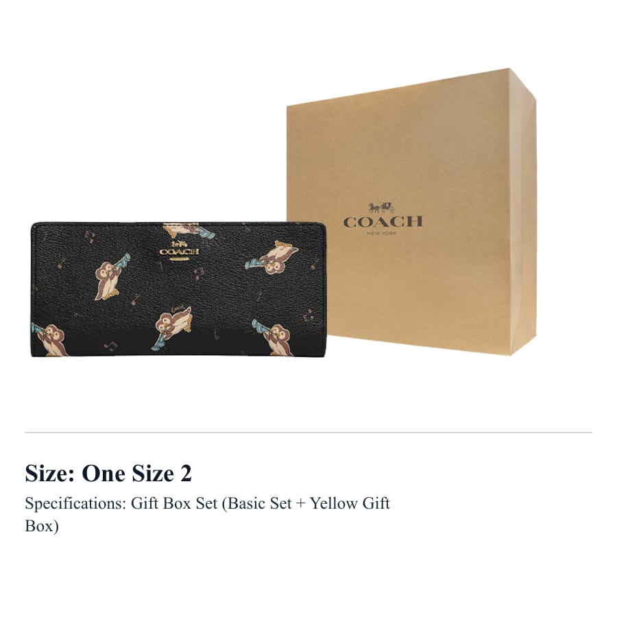 COACH Slim Wallet Coated Canvas With Smooth Leather Card Holder, Wallet Women's Black CF540-IMA47