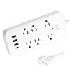 Сетевой фильтр на 6 розеток с защитой от перенапряжения, сетевой фильтр с 3 USB-портами, 1 зарядным портом Type-C