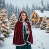 Дышащий Бархатный Плащ с Деликатной Кружевной Отделкой Верхняя Одежда Унисекс для Праздничных Рождественских Встреч