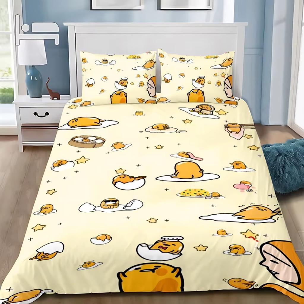 Смешной Ленивый Яичный Пододеяльник Наволочка,G-Gudetama Постельный Комплект Взрослый Мальчик Девочка Украшение Спальни Односпальный Двуспальный Большой Размер