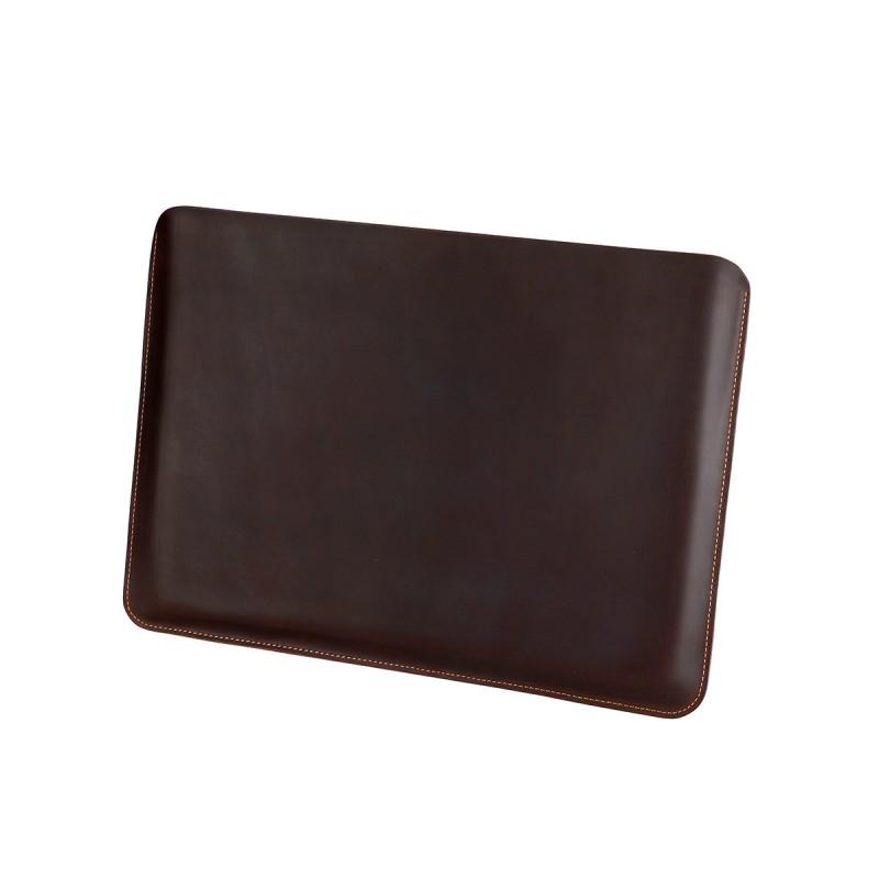 Slim Genuine Leather Laptop Sleeve 16-inch MacBook Pro M1/M2/M3 Crazy Horse Finish Unisex Breathable Interior
