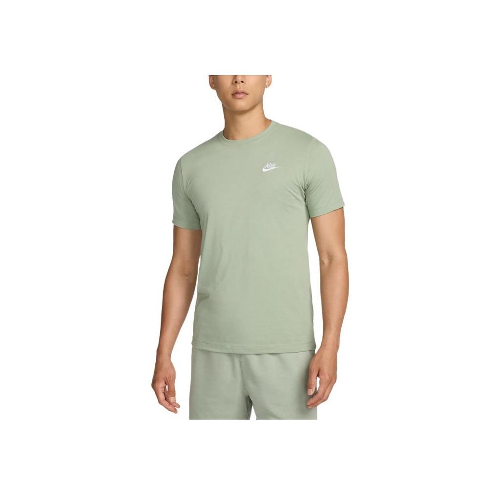 Nike Однотонная мягкая удобная повседневная футболка с коротким рукавом для мужчин, цвет травяно-зеленый AR4999-371