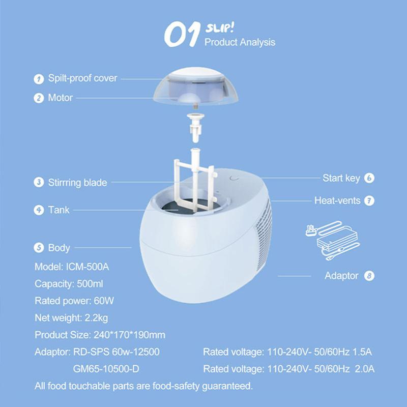 Автоматическая машина для мороженого 220 В, бытовая машина для мороженого «сделай сам», детский подарок, йогуртница, десертная машина, морозильники