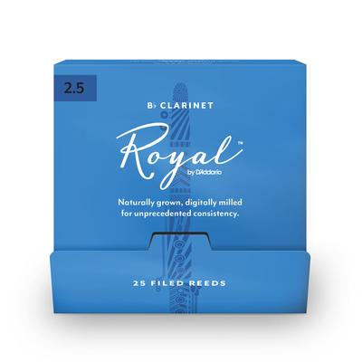 Трость для деревянных духовых инструментов для кларнета Bb ROYAL 25 штук D'Addario D'Addario RCB0125-B25 [Твердость 2,5] (индивидуально завернутый) []