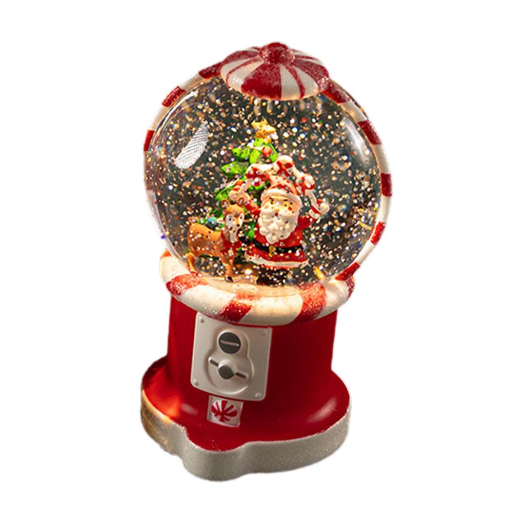 Christmas Musical Snow Globe Xmas Decorations Craft Collectible Artwork Desktop
