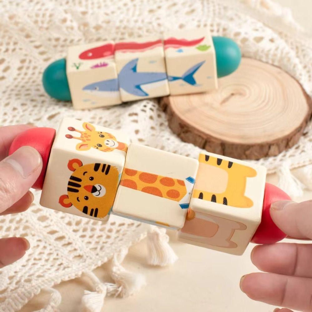 Educational Toy Animal Spin Puzzle Toy for Helps Develop Fine Motor Skills Logical Thinking