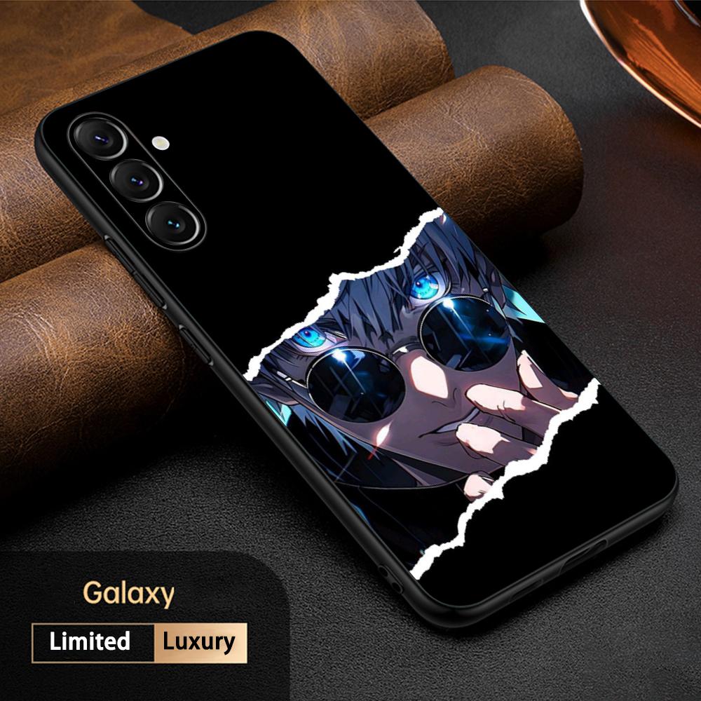 Горячий аниме-мужчина Сатору Годжо Дизайн Чехол для телефона Для Samsung Galaxy S26 S25 S24 S23 S22 S21 Plus Ultra Note20 Мягкий Черный