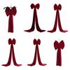 Reusable Event Ornaments Large Burgundy Velvet Bow, Giant Hanging Wall Decor for Birthday Stage Decoration Wedding Backdrop, Christmas Tree