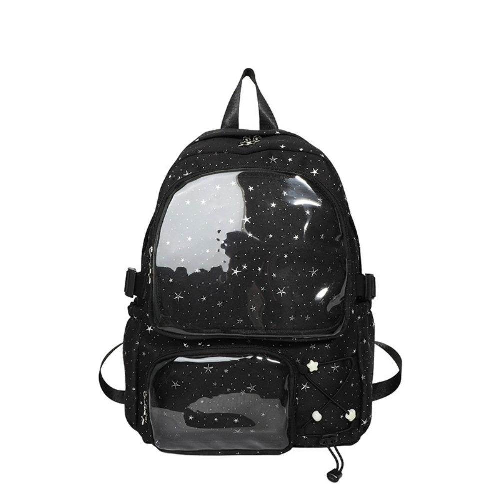 Oxford Cloth Star Backpack Print Transparent Itabag Casual Nylon Backpack  Women