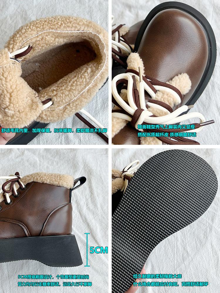 Women Boots 2024 Fashion with Velvet Snow Boots for Winter Shoes Women Casual Lightweight Ankle Botas Mujer Warm Winter  Boots