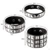 3Pcs Studded Punk Bracelets for Men Women Buckle Cuffs Pyramid Wristband Rivet Cuff Bangle Wear