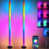 Умный светодиодный напольный светильник RGB с дистанционным управлением и приложением, синхронизацией музыки, угловым освещением, таймером, современным напольным светильником для игровой гостиной