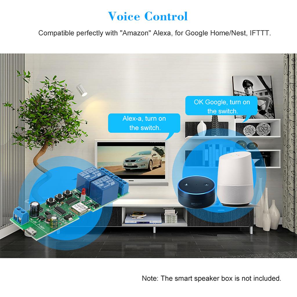 EWeLink Smart Wi-Fi Switch Универсальный модуль 2CH USB DC5V/7-32V Беспроводной переключатель Таймер Приложение для телефона Дистанционное управление Домашнее голосовое управление для умного дома