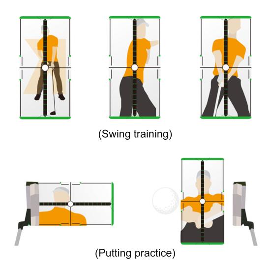 Зеркало для гольфа, выравнивание, тренировочное приспособление для точности и последовательности ударов, зеркало для отработки ударов в гольфе с сумкой для хранения для тренировок в помещении и на открытом воздухе