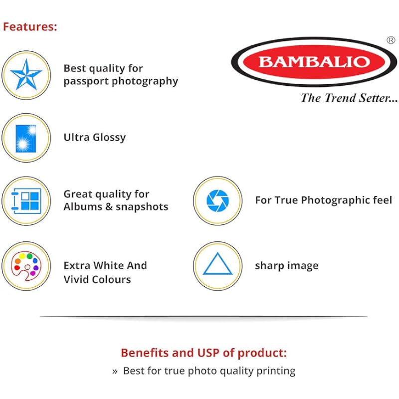 Bambalio Bpg -230-20 Classic Glossy Photo Paper, 230Gsm, 40 Sheets A4 Size