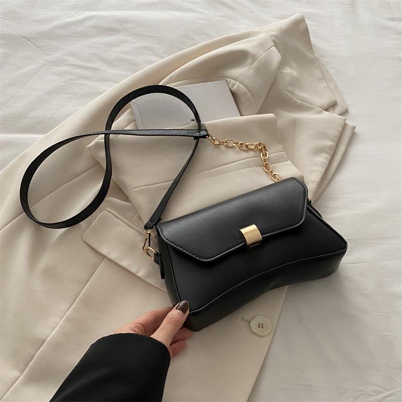 Однотонная женская сумка, новый стиль, популярная текстура, простой дизайн, модная маленькая сумка в стиле аромата, сумка через плечо под мышкой