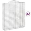VidaXL Paniers à gabions arqués 2 pcs 200x50x220/240 cm Fer galvanisé, gabion, cage de gabion, panier de mur de gabion, mur 3146446