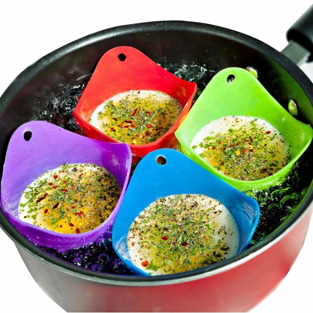 1/2/4Pcs Silicone Egg Poacher Poaching Pan Mold Kitchen Tool Accessory Cook Tools Gadget Kitchen Accessory Cooking Egg Gadgets