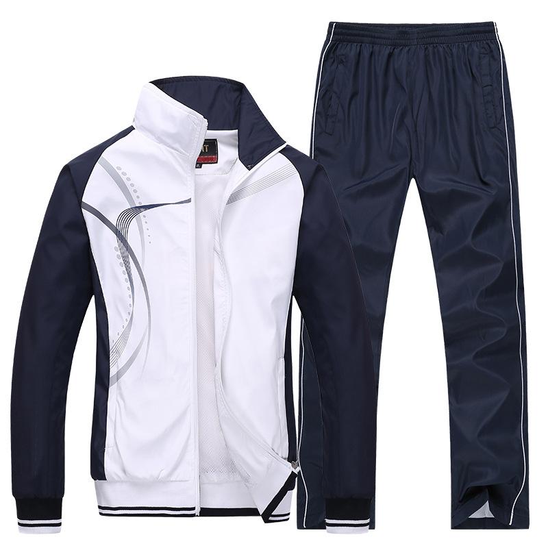 Men Sportswear Spring Windproof Gym Sport Suit Printing Pattern Breathable Fabric Tracksuit Jogger