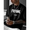 Мужская уличная футболка с графикой 'FUTURE'88' на спине - Обычная летняя футболка с коротким рукавом, Повседневная футболка с круглым вырезом, Можно стирать в машине