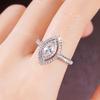 Huitan Fashion Marquise Shaped Women Rings for Engagement Wedding Luxury Zinc Alloy Color Cubic Zirconia Rings New Fashion Zircon