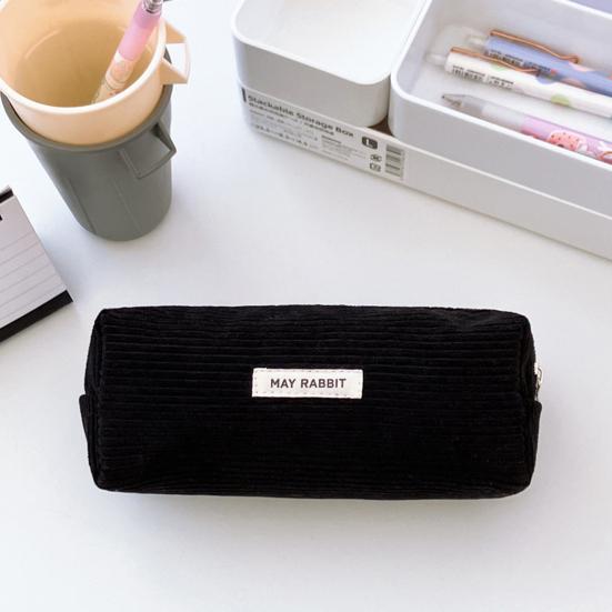 Пенал большой емкости, вельветовая сумка для карандашей, многоцелевая сумка для канцелярских принадлежностей, застежка-молния, косметичка