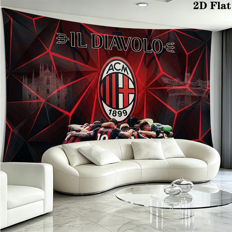 Настенный гобелен AC Milan Эстетичное настенное панно Печатное тканевое одеяло Декоративные гобелены для спальни гостиной Домашний декор