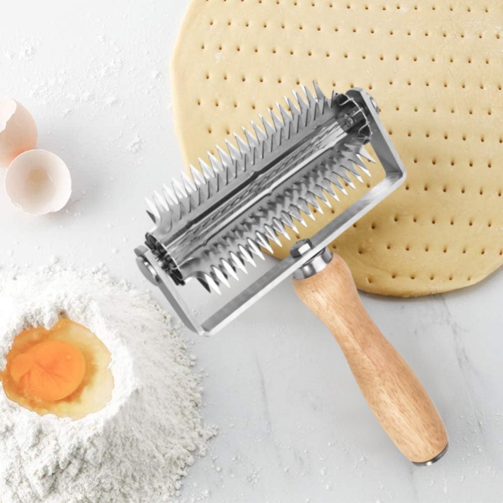 Stainless Steel Pizza Roller Puncher Effort-saving Berry Crusher Pizza Profile Puncher Dough