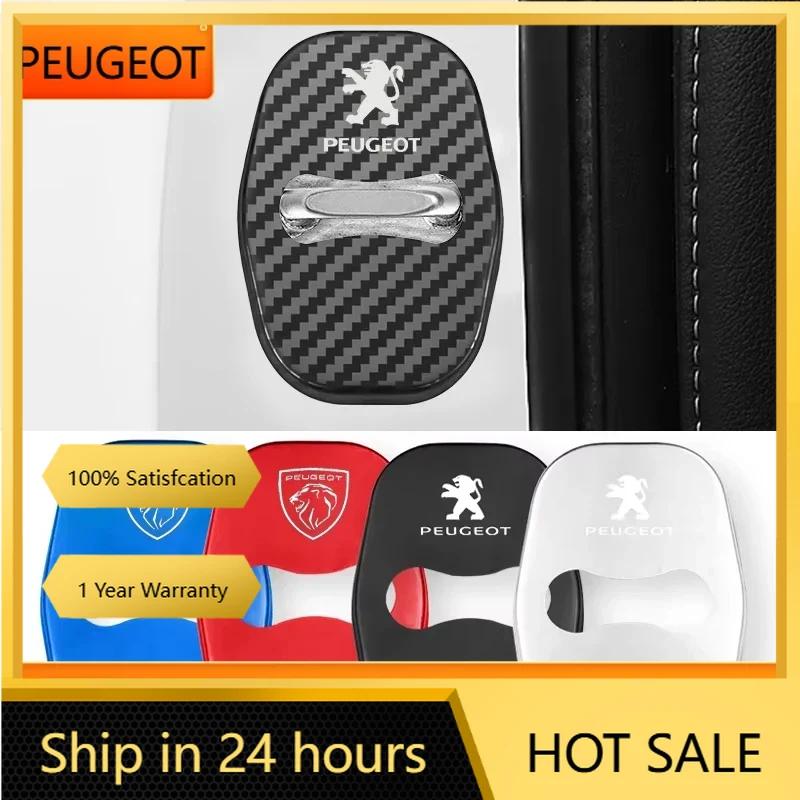 Car Sticker 2025 Hot 4Pcs Stainless Steel Car Door Lock Cover Stickers For Peugeot 208 3008 407 2008 508 206 308 307 Interior Au