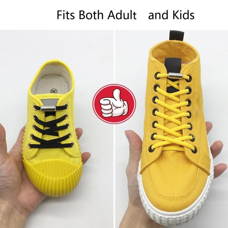 10Pcs Elastic Laces Clasps Metal Capsule Lock Buckles Tip Ends Lazy Shoelace No Tie Shoelaces Tieless Accessries