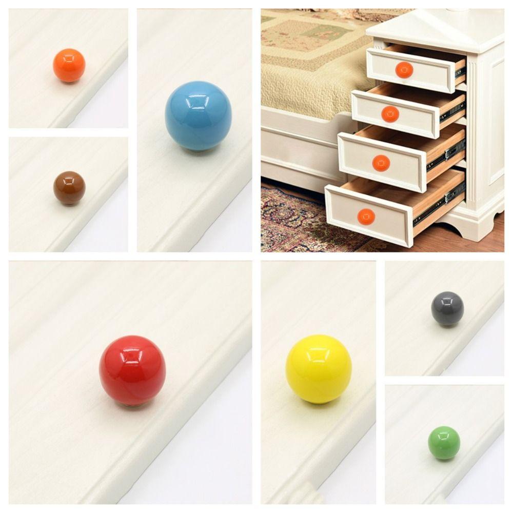 Single Hole Door Knob Pull Handles Drawer Knobs Fashion Colorful Ceramic Knob  Cupboard