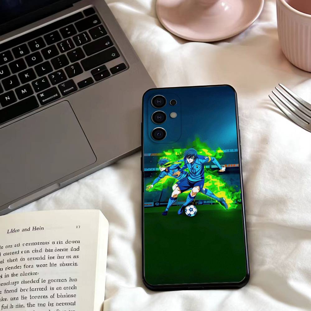 Аниме B-Blue S-Lock S Чехол для телефона для Samsung S25,24,23,22,30,21,10,9,Ultra,Plus,Lite,FE,4,5 G Мягкий черный чехол