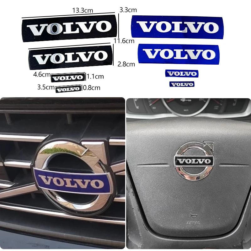 Car Front Grille Steering Wheel Logo Sticker Decoration Accessories For Volvo Rdesign Polestar AWD V50 S60 XC60 S40 XC40 XC90 apv256