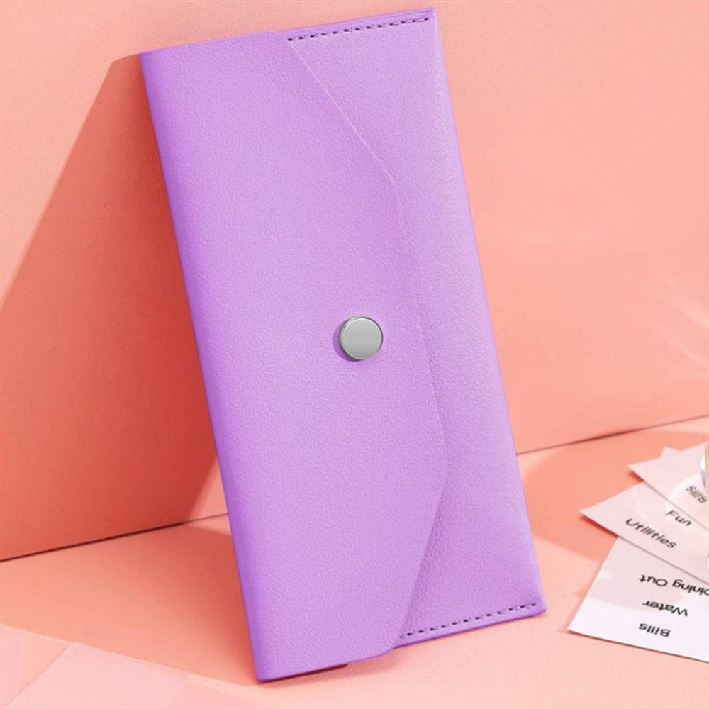 Ultra-thin Cash Envelope Wallet Wear-resistant PU Leather Money Binder Organizer Waterproof Money Pouch Holder Male Female