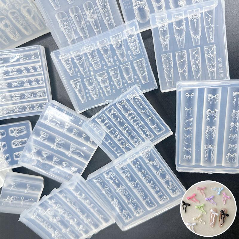 Торт Крем Юбка Бант Лента 3D Акриловая Форма Украшения для Нейл-арта Дизайн Своими Руками Силиконовая Форма для Нейл-арта Шаблон для Нейл-шармов