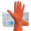 50pcs Heavy Duty Orange Non-slip Nitrile Gloves Multifunctiona with Diamond Textured Grip for Car Repair Mechanic Safety Work