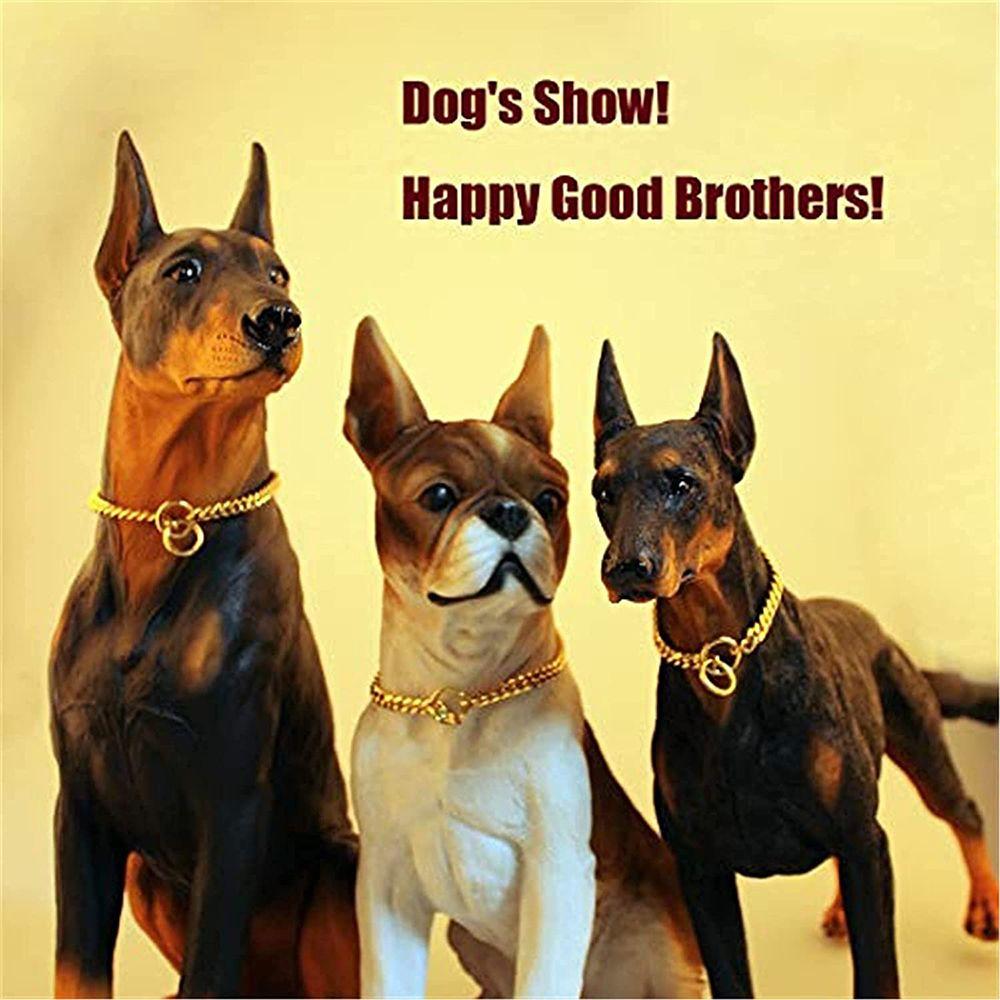 Stout Metallic Stainless Steel Collar Pet Dog Necklace Dog Collar Golden Chain Cuban Chain
