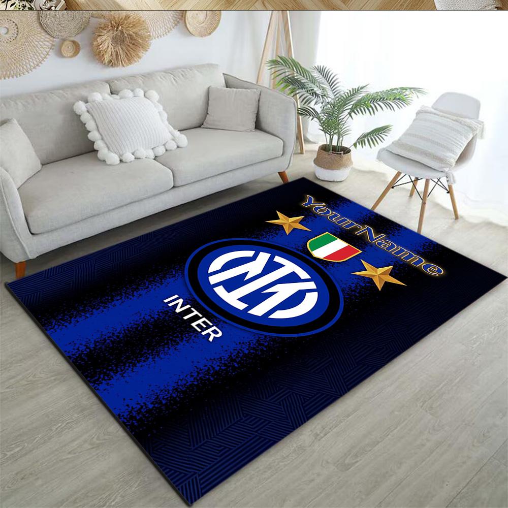 Inter Milan Customize Your Name Area Rug Design for Entryway Foyer Game Room Study room Antislip Carpet Decorate Offices Spiritual Gift