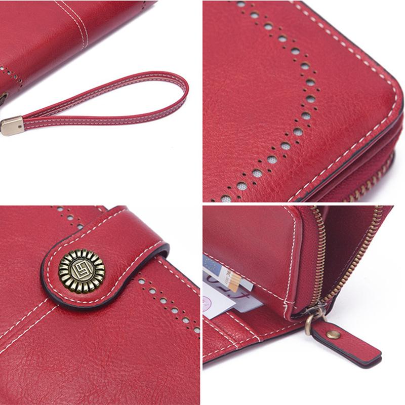 Женский кошелек из натуральной кожи, длинный держатель для нескольких карт, RFID-кошелек большой емкости для женщин, кошелек для мобильного телефона