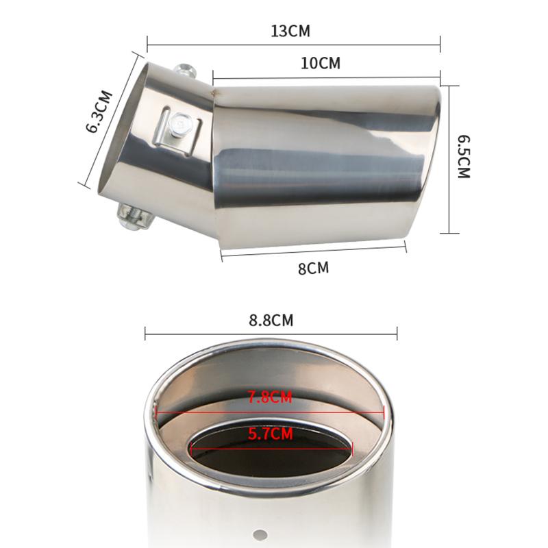 Глушитель выхлопной системы автомобиля, серебристый, черный, жженый, синий, красочный наконечник глушителя, труба из нержавеющей стали, серебристый задний хвост
