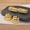 Nidin New Retro Simple Style Multilayer Ear Clip Earrings 3 Styles For Women Copper Ear Jewelry Engagement Wedding Party Gifts