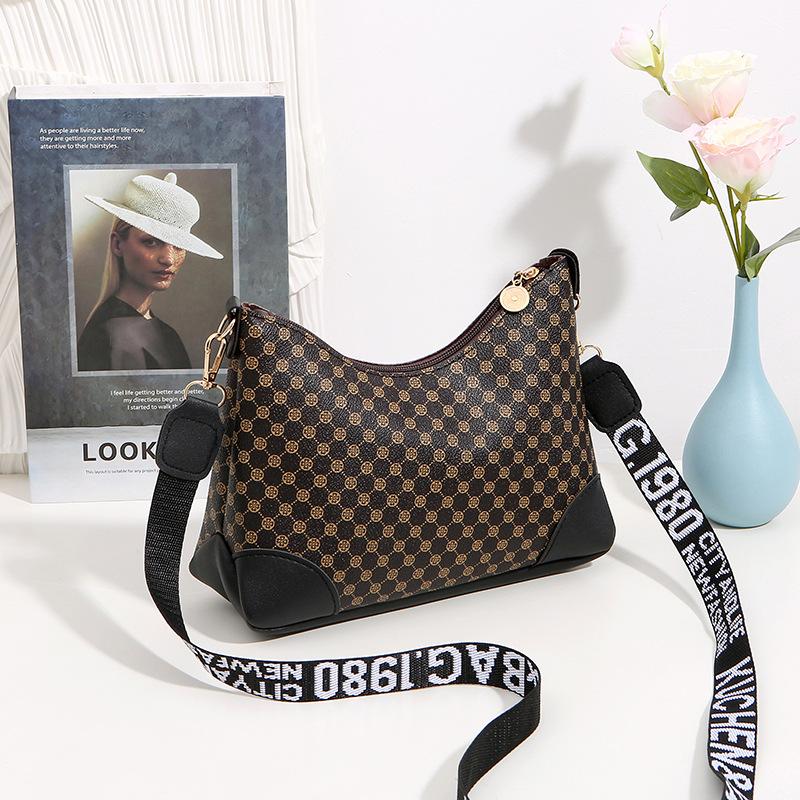 Женская сумка с принтом, сумка подмышку, новая модная сумка-мессенджер осень-зима, ретро и простая наплечная сумка-ведро, одна штука.