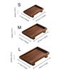High Feet Japanese Style Wooden Tray Rectangular Stable Jewelry Storage Plate Solid Wood Retro Desktop Shelf Massage Room