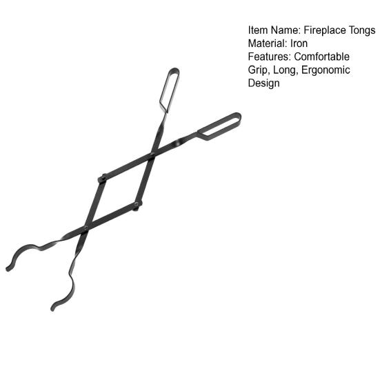 26-дюймовые щипцы для камина, сверхмощный железный захват для бревен, пинцет для бревен, коготь для бревен с длинной ручкой, щипцы для дров, аксессуары для камина для внутреннего и наружного применения