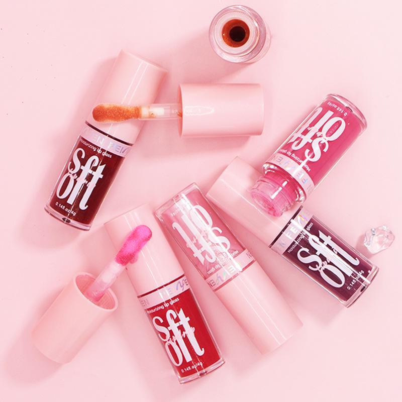 PNF Pearlescent Moisturizing Lip Gloss: European & American Water Light Plumping Lip Oil with Fine Sparkle