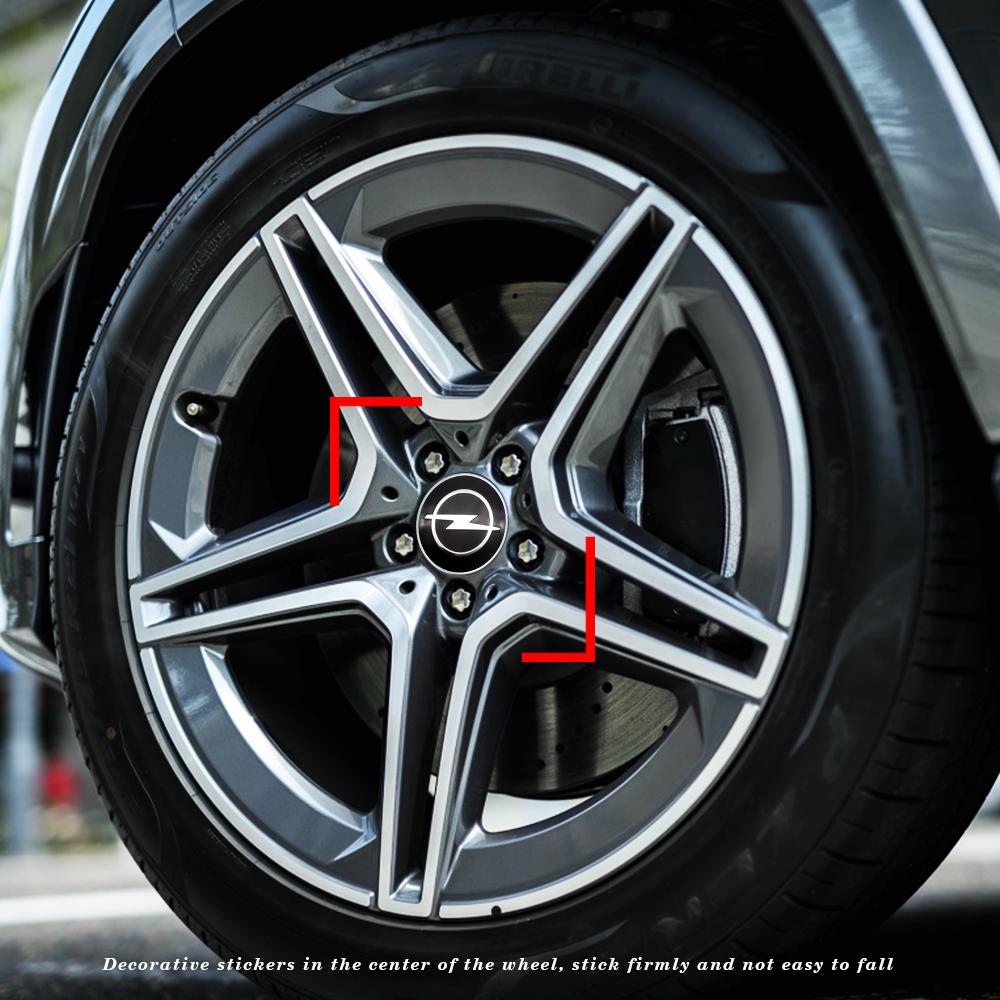 Гибкие центральные колпачки на колеса 56/60 мм - Металлические наклейки с 3M-клеем, совместимые с Opel Corsa/Astra/Mokka, Универсальные наклейки на ступицы колес
