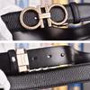 Salvatore Ferragamo 3.3cm Cowskin Men's Belt Luxury Brand Designer Belt Suit Jeans Formal Brand